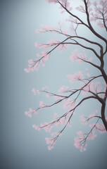 Obraz na płótnie Canvas Beautiful romantic illustration of pink sakura flowers. Ai generated technology