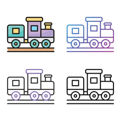 Train icon design in four variation color