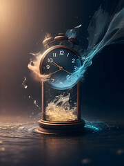 Fading Time on standing pocket watch: Time always continues to fade away and running out created with generative ai