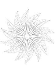 
   Flowers  Leaves Coloring page Adult.Contour drawing of a mandala on a white background.  Vector illustration Floral Mandala Coloring Pages, Flower Mandala Coloring Page, Coloring Page For Adul    