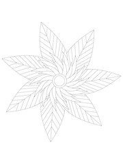 
   Flowers  Leaves Coloring page Adult.Contour drawing of a mandala on a white background.  Vector illustration Floral Mandala Coloring Pages, Flower Mandala Coloring Page, Coloring Page For Adul    