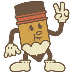 pencil retro cartoon illustration