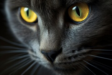 Beautiful black face cat, Generative AI