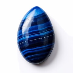 blue tiger's eye crystal on white background, generated Ai