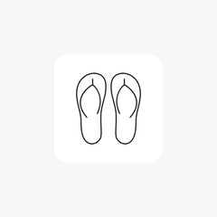 Flip Flops Beach Foot wear Simple and sleek Flat Icon Design on White background

