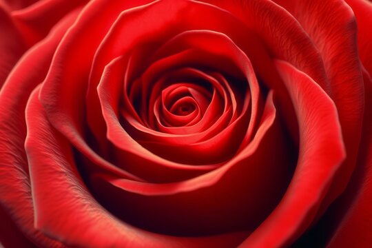 Close up of fresh red color rose for St. Valentines Day. Generative AI