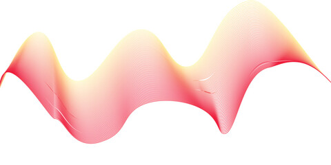 Red and yellow shade waves abstract shapes line art pattern background vector wavy lines