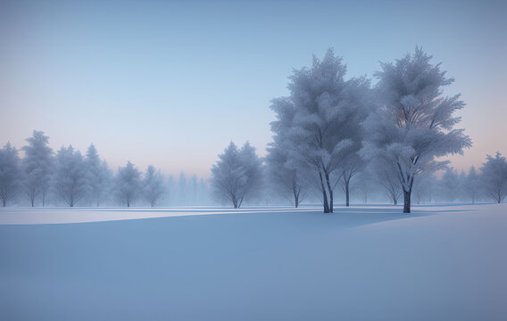 Winter Christmas mood. Winter landscape. Ai generated technology