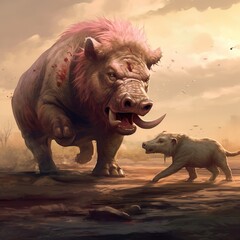 Piglion: When a Lion Meets a Pig - An AI-Generated Encounter