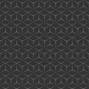 Seamless hexagonal geometric pattern black and silver