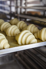Pre-baked proofed croissant dough