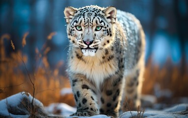 Fototapeta premium Portrait of a Leopard in nature created with Generative AI technology