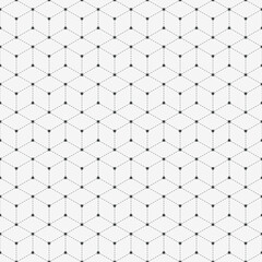 Seamless minimalist abstract geometric pattern of lines and dots, wallpaper, black and white.
