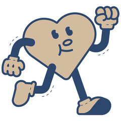 heart retro cartoon illustration