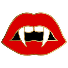 Gold Vampire Sexy Lips