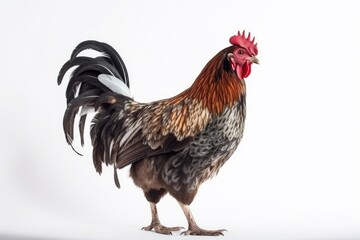 Fototapeta premium Farm rooster isolated on white background.