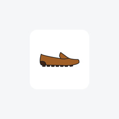 Moccasins Casual Comfort  Vector Flat Icon Isolated on white Background

