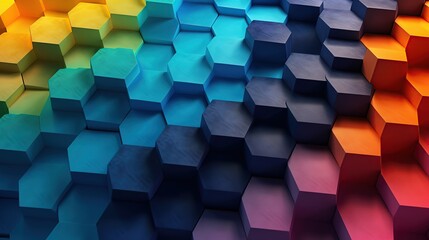Gradient abstract hexagon shapes background generative ai