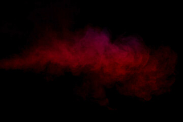 Orange and red steam on a black background.