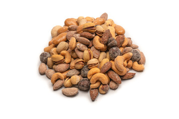  A group of almonds, pistachios, walnuts, macadamia, cashews.