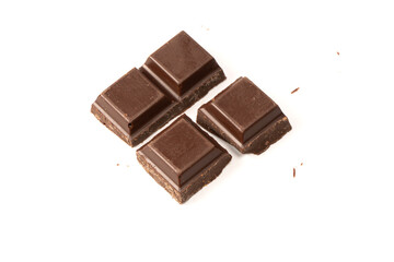A chocolate bar isolated on white background.