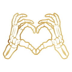 Gold Skeleton Hand Outline