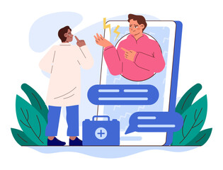 Online consultation with a doctor. Remote medical treatment