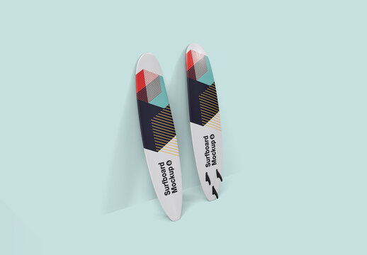 Set of Two Surfboards Mockup