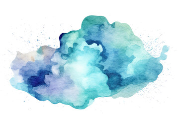 Clouds painted with watercolor isolated on white transparent background