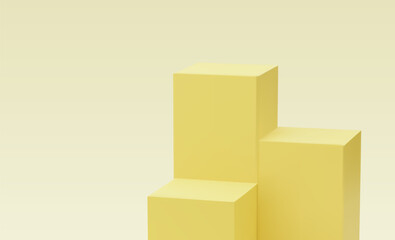 Blank podium for product . Mock up winner podium , 3d render illustration, pedestal isolated on background