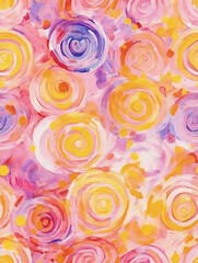 seamless pattern with circles, abstract art, ai generated