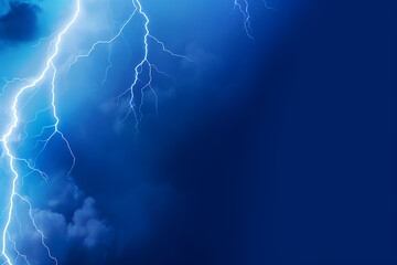 lightning in the night sky, ai generated