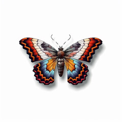 artificial butterfly on a white background, ai generated