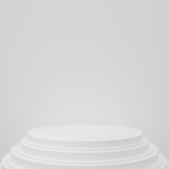 Product Stand in white room ,Studio Scene For Product ,minimal design,3D rendering	
