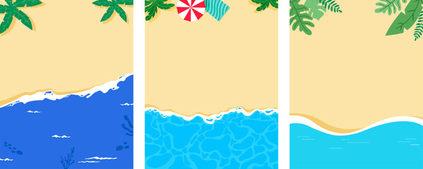 Set of beach top view background vector illustration