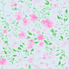 watercolor beautiful pink gradient camellia flower, tile seamless repeating pattern