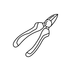 Side Cutters Icon. Doodle Hand Drawn Sketch Design. Vector Illustration.
