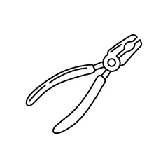 Plier doodle icon in vector. Hand drawn plier icon in vector