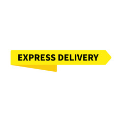 Express Delivery In Yellow Color Rectangle Ribbon Shape For Advertising Sale
