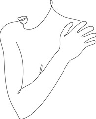 A set of abstract minimalist female figure. Vector fashion illustration of a female body in a trendy linear style. Elegant art. For posters, tattoos, lingerie store logos