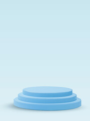 Vector round podium, pedestal or platform. 3d podium. Place for ads. Empty product stand background