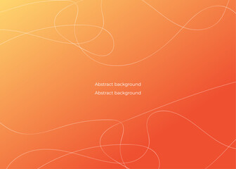 Orange digital abstract background design with block for text. Abstract waves, random lines with fluid gradient. Good for slides, presentation and advertising text. Trendy minimal pattern.