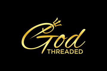God Threaded Trailor logo text design template element vector