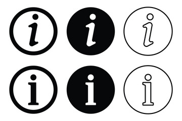 Information icon set vector. Info icons set. Info button. Info symbol flat style.