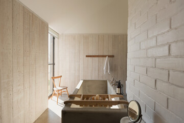Home showcase bathroom with soaking tub