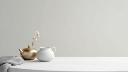 Obraz premium Product presentation podium on white background