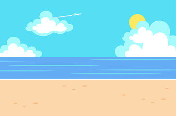 Fototapeta na wymiar beach landscape background vector illustration