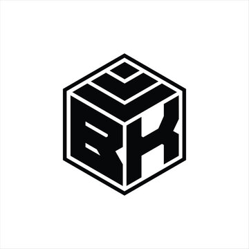 recommend clip art: BK Logo monogram with hexagon geometric isolated outline design template
