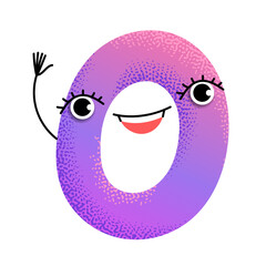 Multicolored textured figure 0 with face