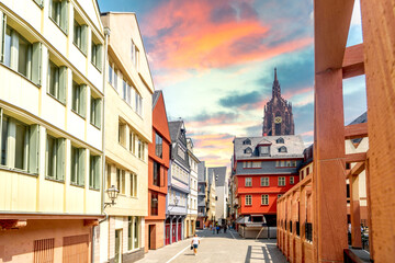 Obraz premium Neue Altstadt, Frankfurt am Main, Hessen, Deutschland 